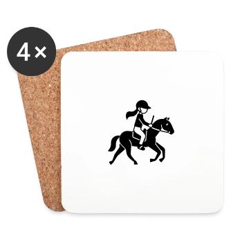 Équitation Dressage Cavalier - Dessous de verre (lot de 4) - blanc - Devant