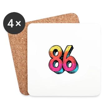 86 Number Symbol - Coasters (set of 4) - white - Front