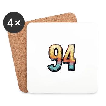 94 Symbole numérique - Dessous de verre (lot de 4) - blanc - Devant