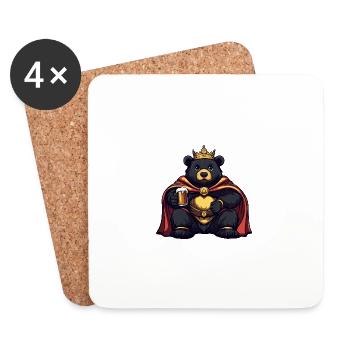 Bär Bier Lustig - Untersetzer (4er-Set) - Weiß - Vorne