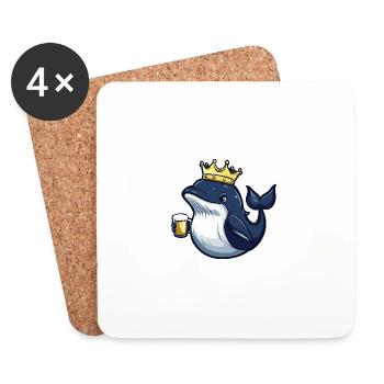 Whale Beer Funny - Coasters (set of 4) - white - Front