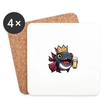 Piranha Fish Beer Funny - Coasters (set of 4) - white - Front