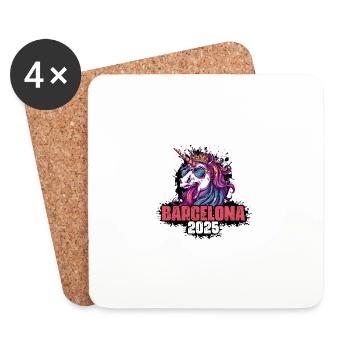 Licorne de Barcelone 2025 - Dessous de verre (lot de 4) - blanc - Devant
