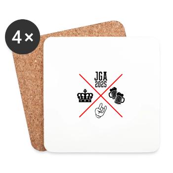 Enterrement de vie de garçon Jga 2025 Soirée - Dessous de verre (lot de 4) - blanc - Devant