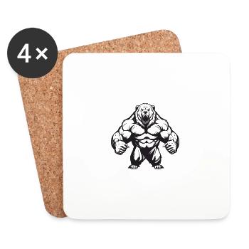 Entraînement des grizzlis - Dessous de verre (lot de 4) - blanc - Devant