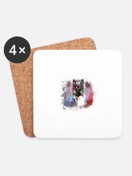 schäferhund ,hund,graffiti, deutscher schäferhund, - Untersetzer (4er-Set) - Weiß