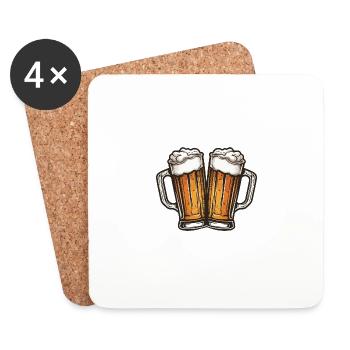 Chope à bière Toast à la bière - Dessous de verre (lot de 4) - blanc - Devant