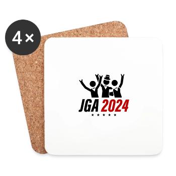 Junggesellen Abschied 2024 - Untersetzer (4er-Set) - Weiß - Vorne