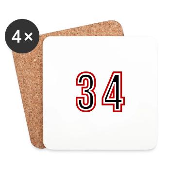 Maillot 34 Années - Dessous de verre (lot de 4) - blanc - Devant