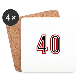 Maillot 40 Années Numéros - Dessous de verre (lot de 4) - blanc - Devant