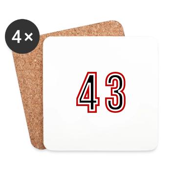 Maillot 43 Nombre d’années - Dessous de verre (lot de 4) - blanc - Devant