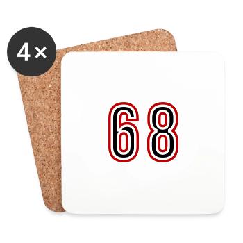 68 Number Years Jersey - Coasters (set of 4) - white - Front