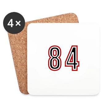 84 Nombre Années Maillot - Dessous de verre (lot de 4) - blanc - Devant