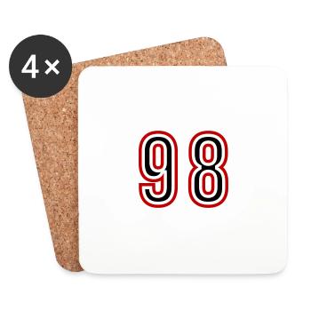 98 Zahl Jahre Trikot - Untersetzer (4er-Set) - Weiß - Vorne