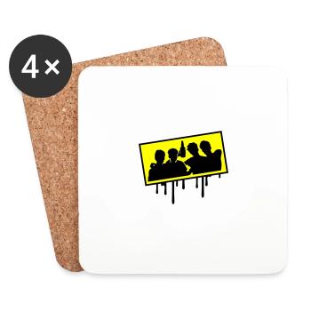 Bachelor Party Team - Coasters (set of 4) - white - Front