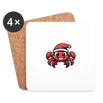 Crab Crab Christmas Cute - Coasters (set of 4) - white - Front