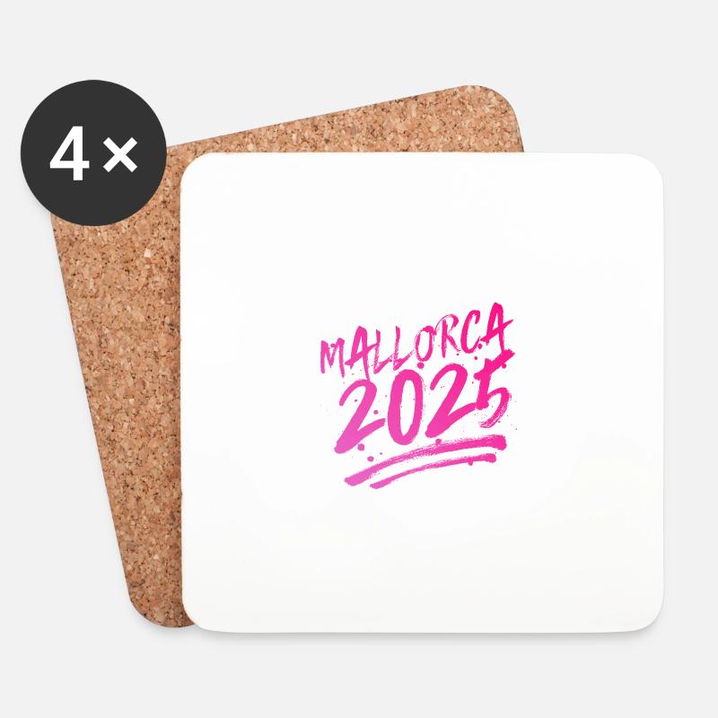 Mallorca 2025 - Untersetzer (4er-Set) - Weiß