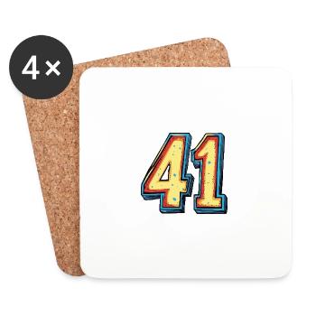 41 Number symbol - Coasters (set of 4) - white - Front