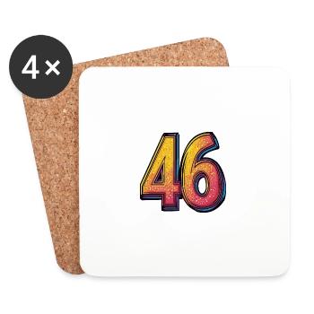 46 Symbole numérique - Dessous de verre (lot de 4) - blanc - Devant