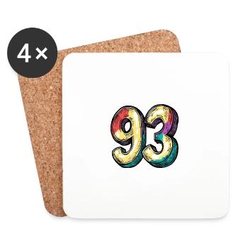 93 Number Symbol - Coasters (set of 4) - white - Front