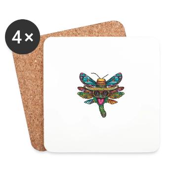 Libelle Lustig Sombrero - Untersetzer (4er-Set) - Weiß - Vorne