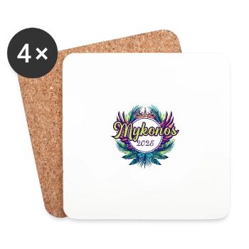 L’équipe de Mykonos 2025 - Dessous de verre (lot de 4) - blanc - Devant