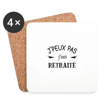 J'peux pas j'suis retraité - Dessous de verre (lot de 4) - blanc - Devant