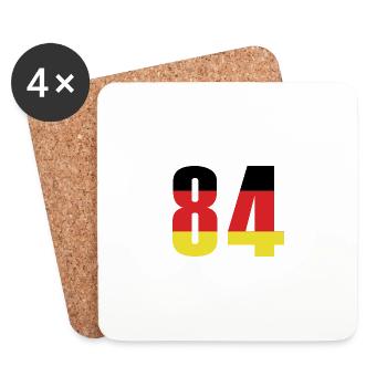 84 Number Germany Jersey - Coasters (set of 4) - white - Front