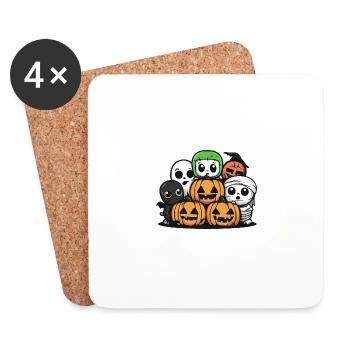 Halloween Party Trick Or Treat Kawaii - Untersetzer (4er-Set) - Weiß - Vorne