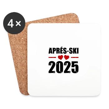 Après Ski 2025 Heart - Coasters (set of 4) - white - Front