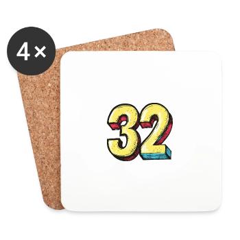 32 Number symbol - Coasters (set of 4) - white - Front