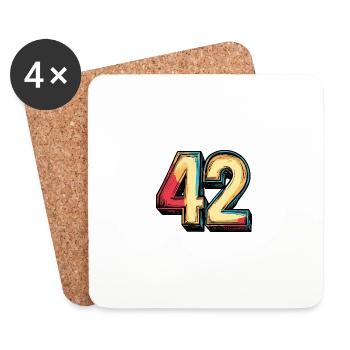 42 Zahl symbol - Untersetzer (4er-Set) - Weiß - Vorne