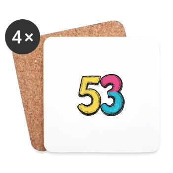 53 Number Symbol - Coasters (set of 4) - white - Front
