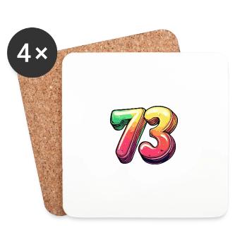 73 Number Symbol - Coasters (set of 4) - white - Front