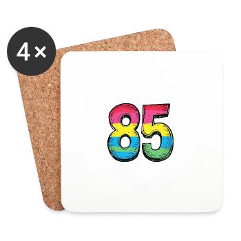 85 Symbole numérique - Dessous de verre (lot de 4) - blanc - Devant