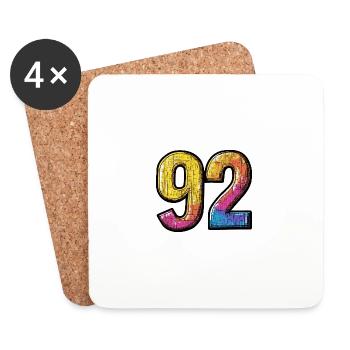 92 Number Symbol - Coasters (set of 4) - white - Front