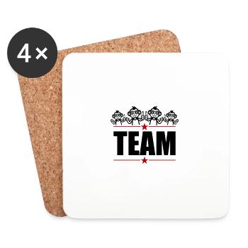 Team Monkey Party Beer Funny - Coasters (set of 4) - white - Front