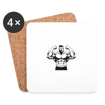 Bodybuilder Fitness Muscles - Coasters (set of 4) - white - Front