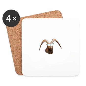 Capricorne à la mode - Dessous de verre (lot de 4) - blanc - Devant