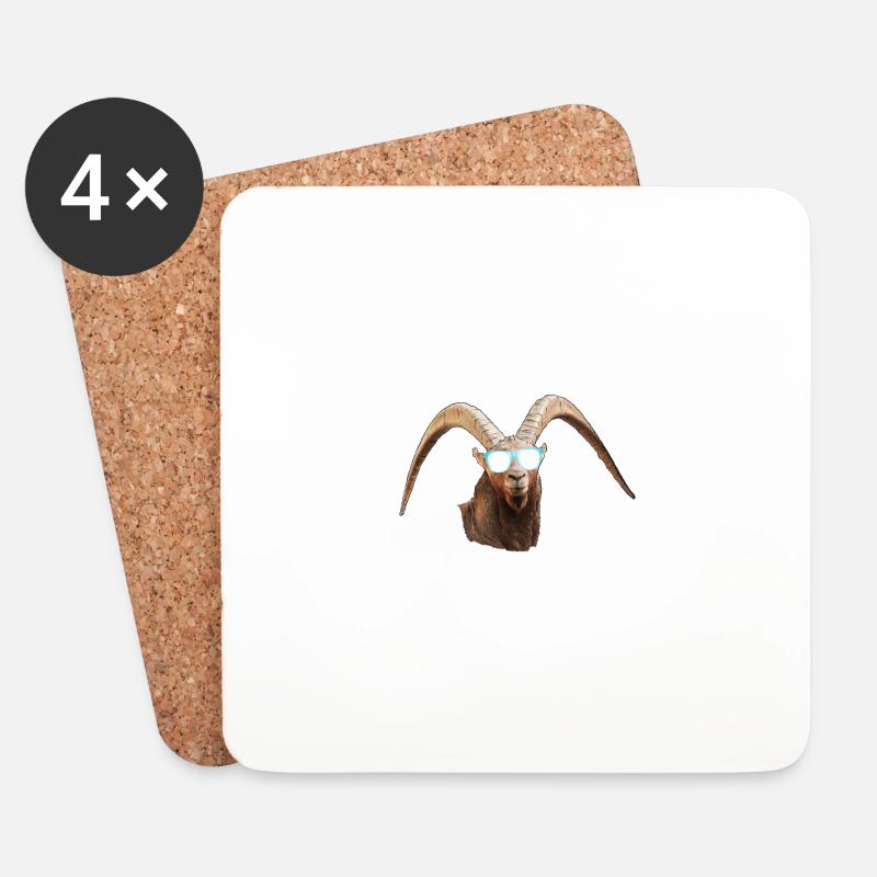 angesagter Steinbock - Untersetzer (4er-Set) - Weiß