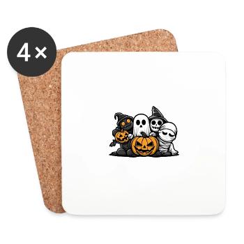Halloween Party Figuren - Untersetzer (4er-Set) - Weiß - Vorne