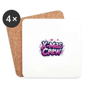 Christmas X-Mas Crew - Coasters (set of 4) - white - Front