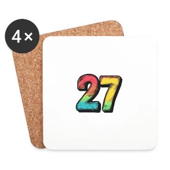 27 Zahl symbol - Untersetzer (4er-Set) - Weiß - Vorne