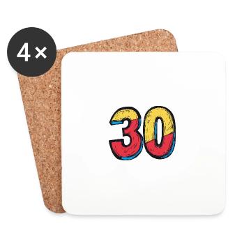30 Number symbol - Coasters (set of 4) - white - Front