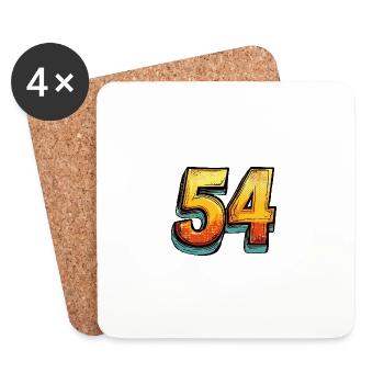 54 Symbole numérique - Dessous de verre (lot de 4) - blanc - Devant