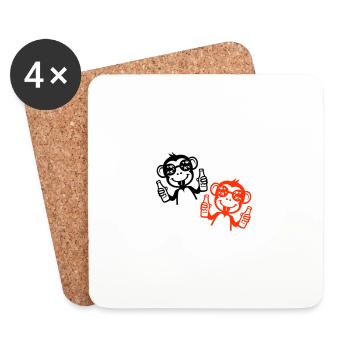 Monkey Beer Party Drunk - Coasters (set of 4) - white - Front