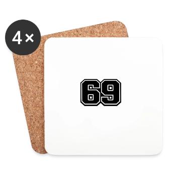 Geometric 69 Outline - Coasters (set of 4) - white - Front