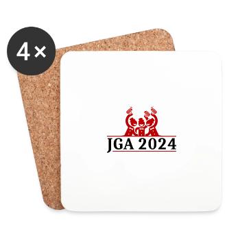 Junggesellenabschied 2024 - Untersetzer (4er-Set) - Weiß - Vorne