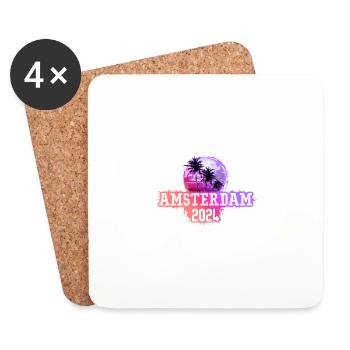 Palmiers d’Amsterdam 2024 - Dessous de verre (lot de 4) - blanc - Devant