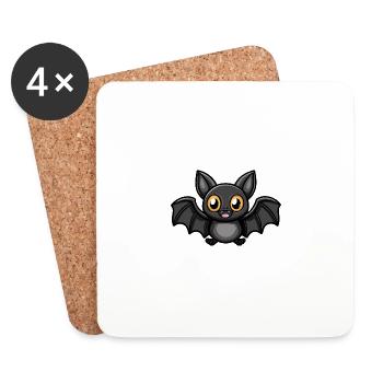 Chauve-souris Halloween Drôle Kawaii - Dessous de verre (lot de 4) - blanc - Devant